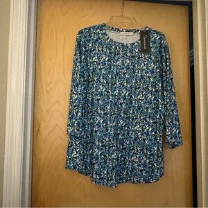 Floral Blue Women's Top